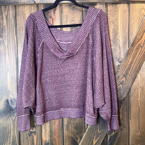 We The Free People Westend V-Back Waffle Thermal Top - Picture 3 of 4